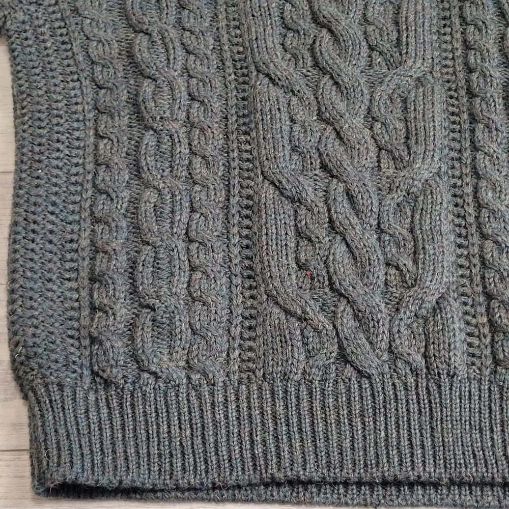 🐑VTG Bonner of Ireland Wool Sweater Mens L Heavy Aran Cable Fisherman Ireland